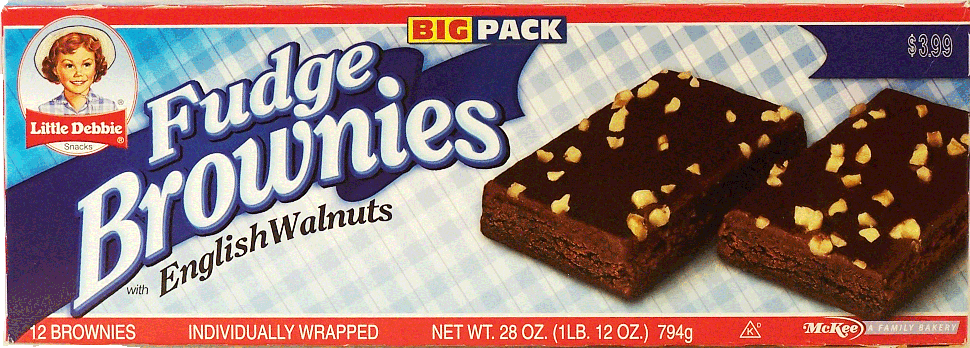 Little Debbie  12 fudge brownies sprinkled with chopped nuts, individually wrapped Full-Size Picture